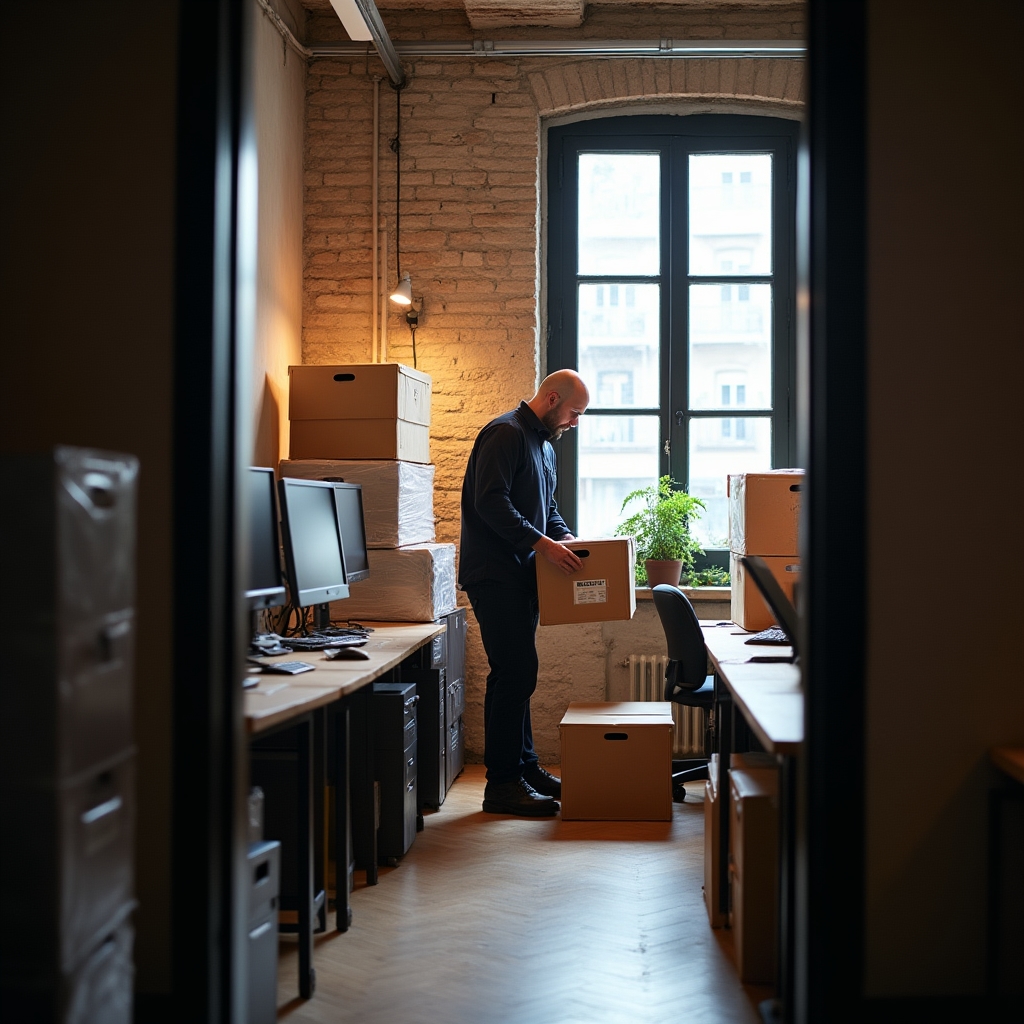 Déménagement d'un petit bureau parisien avec mobilier professionnel